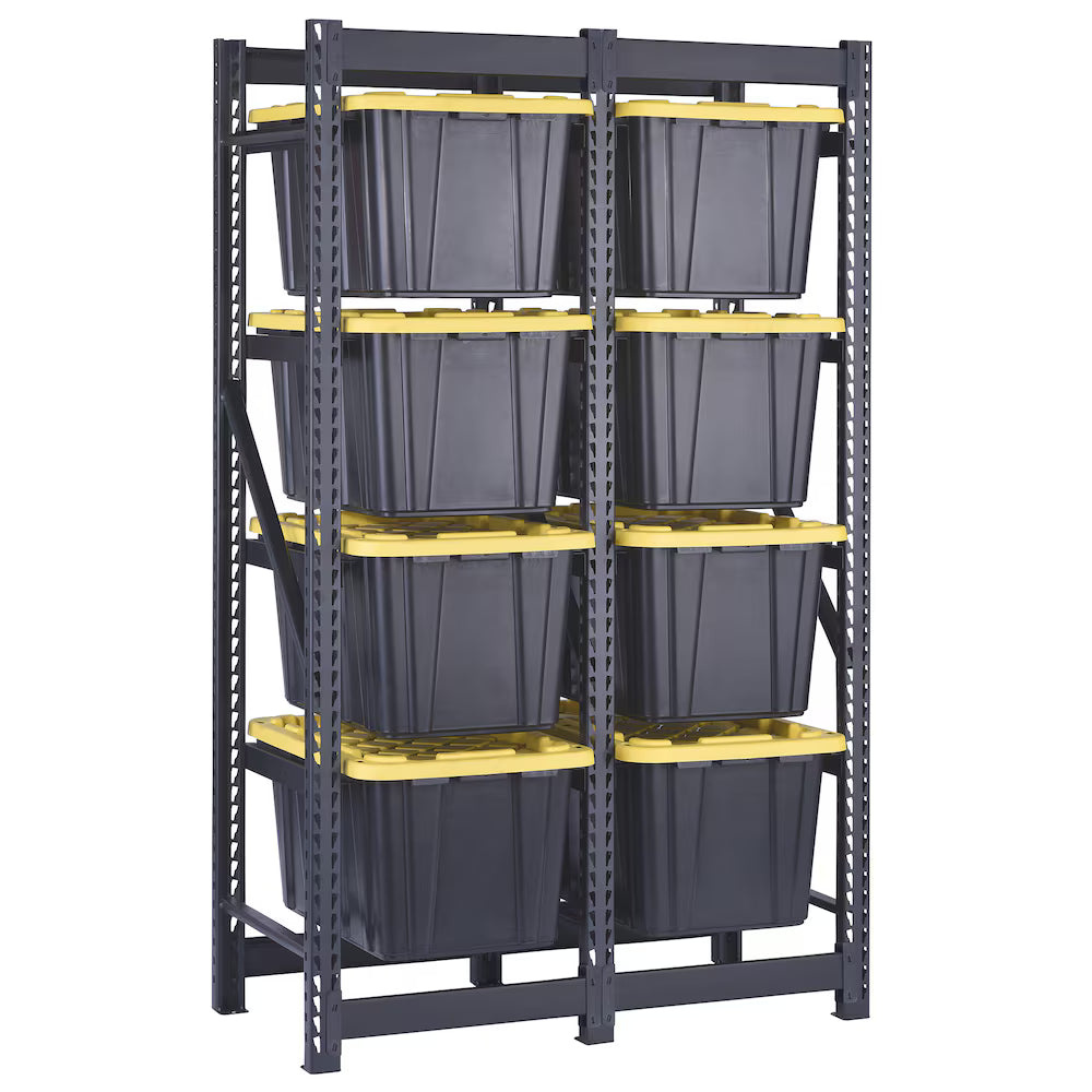 ECOSTACK 4-Tier Tote Steel Storage Rack in Black