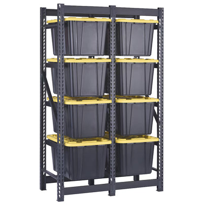 ECOSTACK 4-Tier Tote Steel Storage Rack in Black