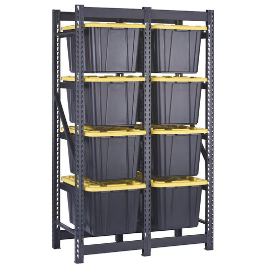 ECOSTACK 4-Tier Tote Steel Storage Rack in Black