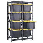 ECOSTACK 4-Tier Tote Steel Storage Rack in Black